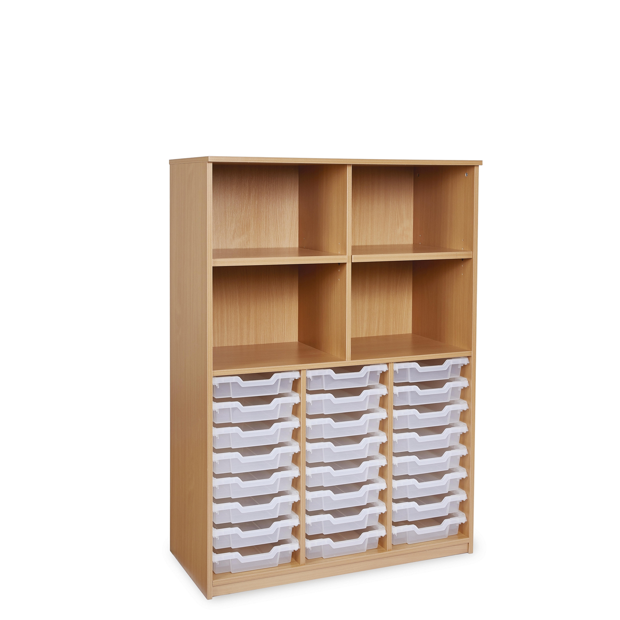 24 Tray Unit with Shelves - Clear